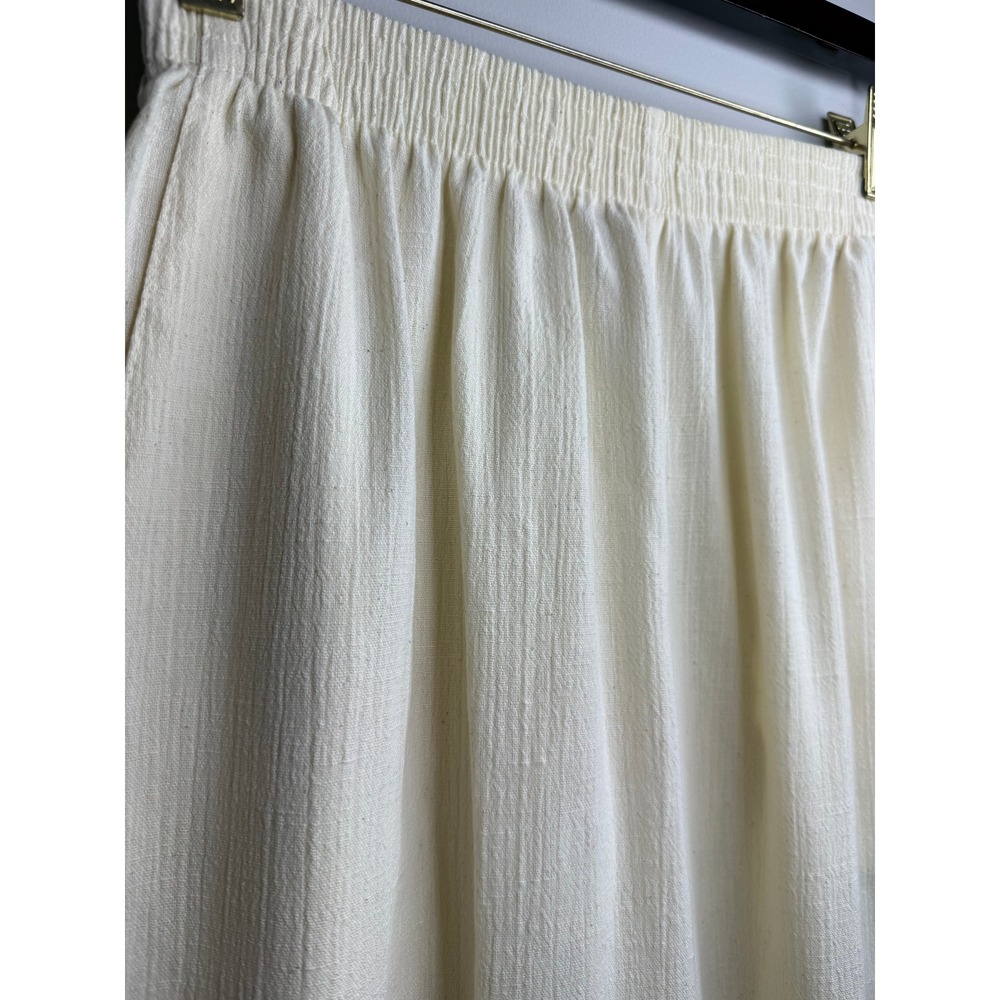 Alfred Dunner Vintage Cream Linen Blend High Rise Elastic Waist Pants sz 10 USA - Picture 6 of 7